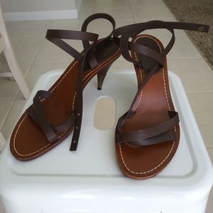 Chanel Ankle Strappy Sandals EUR40/9 Brown